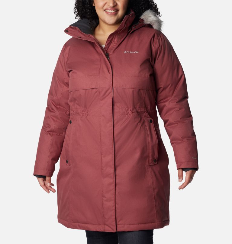 Women's Apres Arson Winter Long Down Jacket - Plus Size, Color: Beetroot, image 1