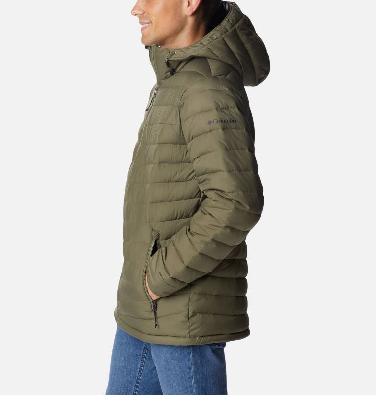 Men's Slope Edge Hooded Insulated Jacket, Color: Stone Green, image 3