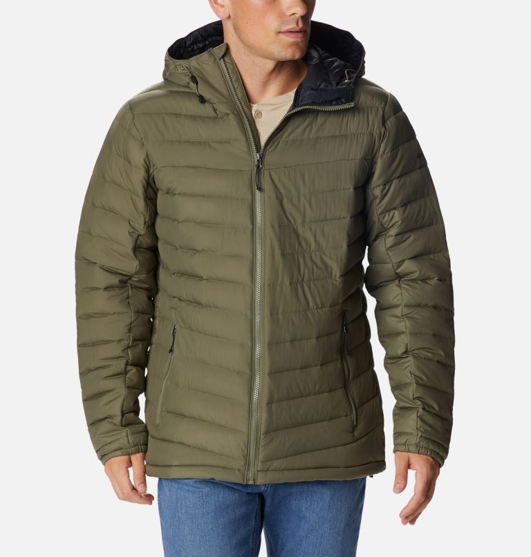 Men's Slope Edge Hooded Insulated Jacket, Color: Stone Green, image 1