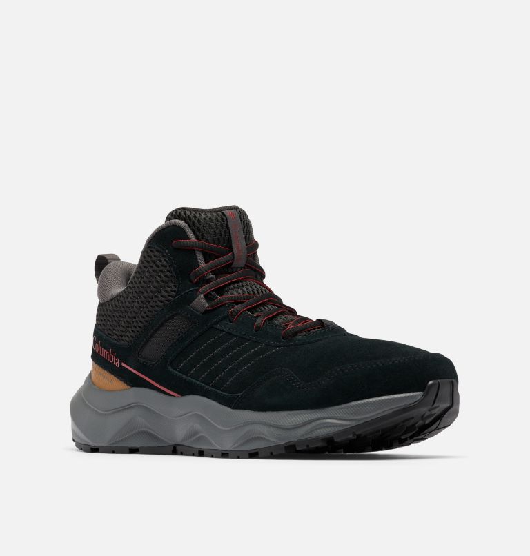 Thumbnail: Men's Plateau Venture Mid Shoe, Color: Black, Red Element, image 2