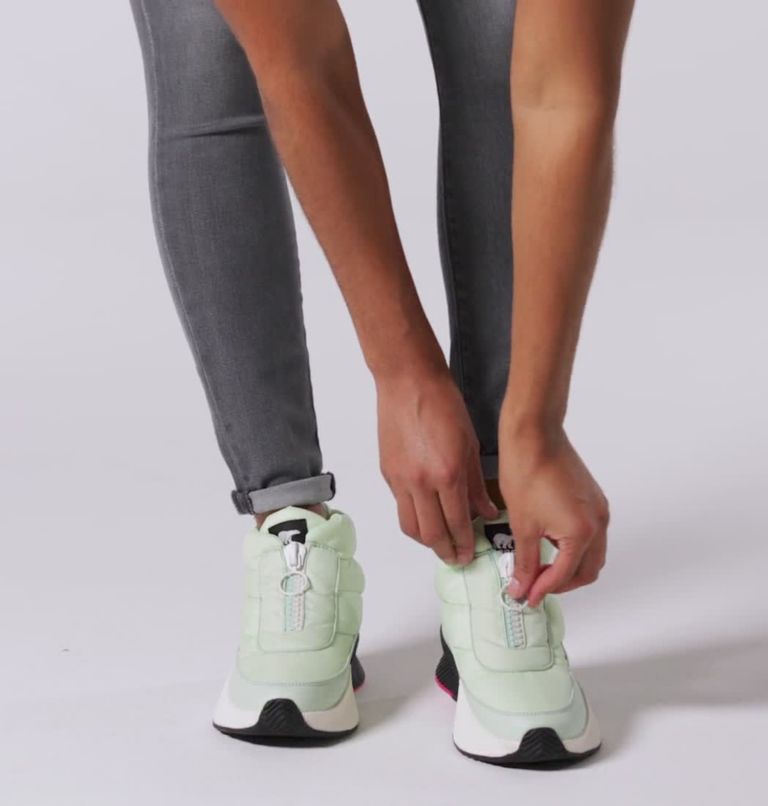 Women's Out N About III Puffy Zip Boot, Color: Sea Sprite, Chalk