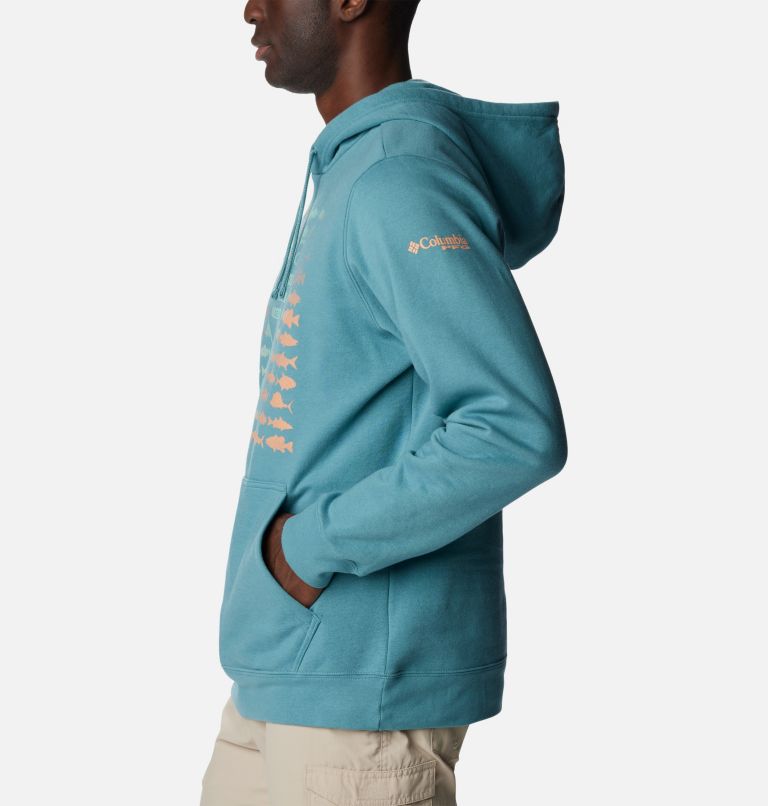 Chandail à capuchon PFG Elements Homme, Color: Tranquil Teal, Bright Nectar Gradient, image 3
