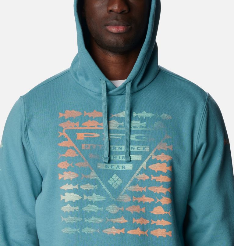 Chandail à capuchon PFG Elements Homme, Color: Tranquil Teal, Bright Nectar Gradient, image 4