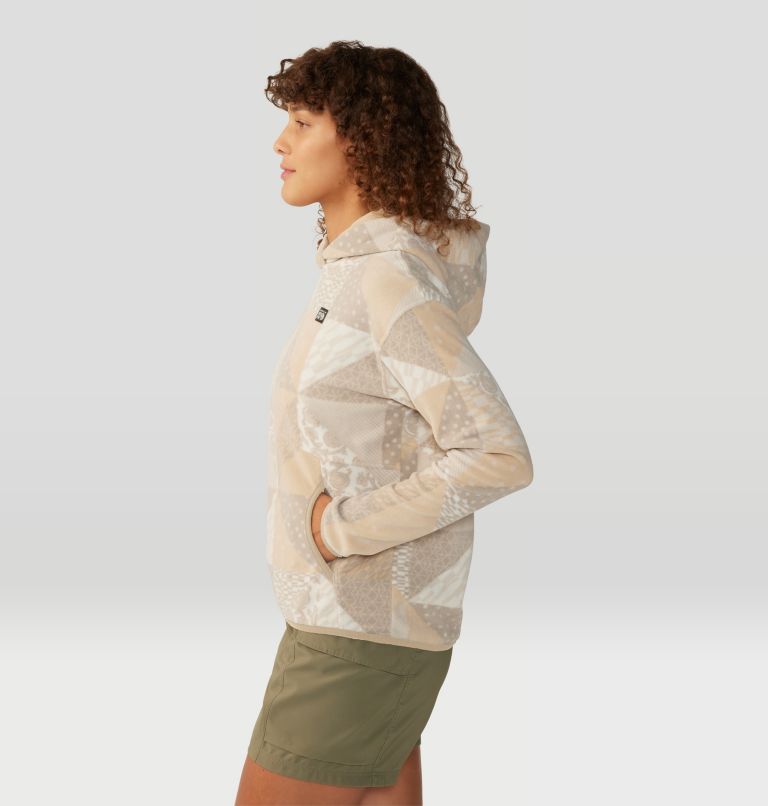 Women's Microchill Hoody, Color: Oyster Shell Quilt Print, image 3
