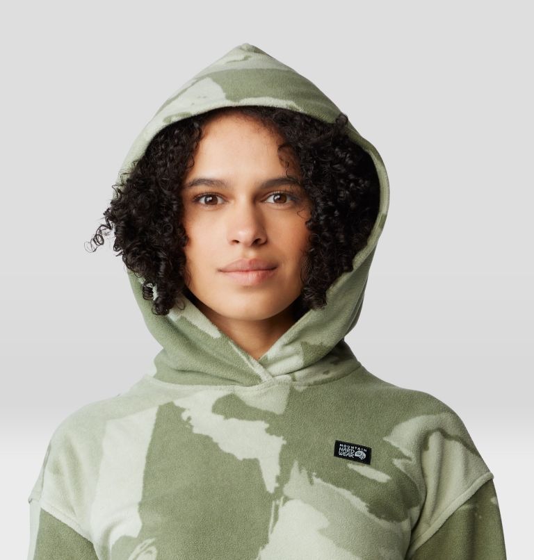 Women's Microchill Hoody, Color: Green Fade Snowdrifts Print, image 4