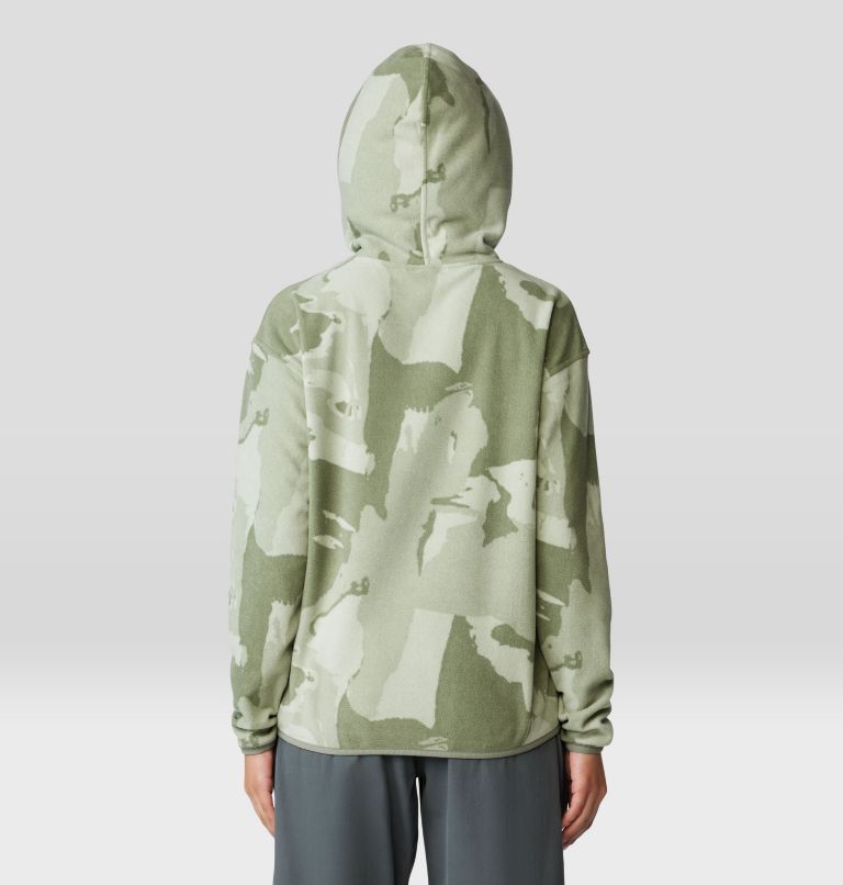 Women's Microchill Hoody, Color: Green Fade Snowdrifts Print, image 2