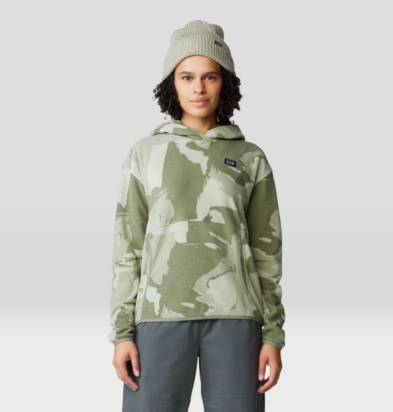 Women's Microchill Hoody, Color: Green Fade Snowdrifts Print, image 1