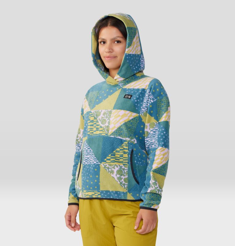 Women's Microchill Hoody, Color: Wisteria Quilt Print, image 5