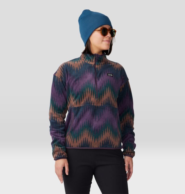 Chandail avec demi-fermeture éclair Microchill Femme | 598 | L, Color: Blurple Zig Zag Print, image 5