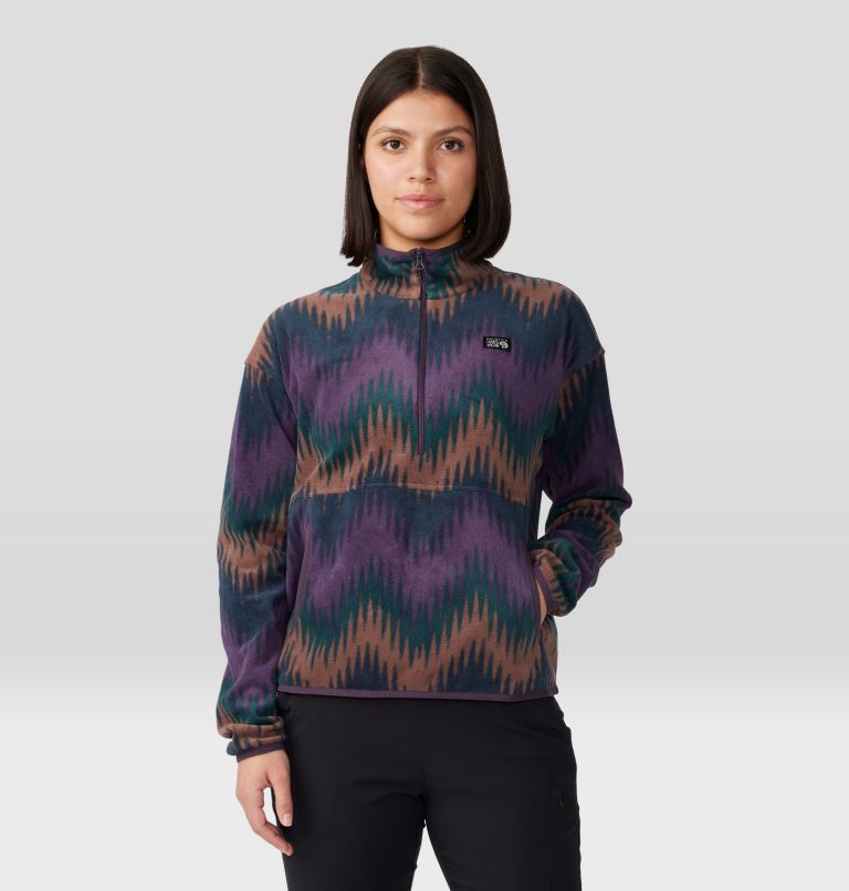 Chandail avec demi-fermeture éclair Microchill Femme | 598 | L, Color: Blurple Zig Zag Print, image 1