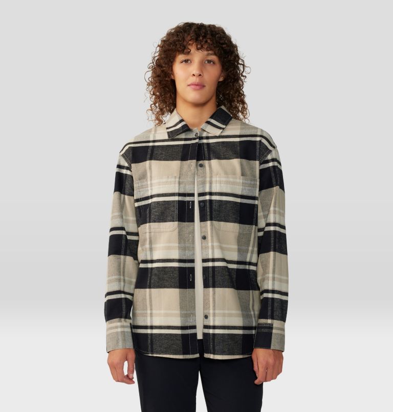 Thumbnail: Women's Dolores Flannel Long Sleeve Shirt, Color: Oyster Shell, image 6