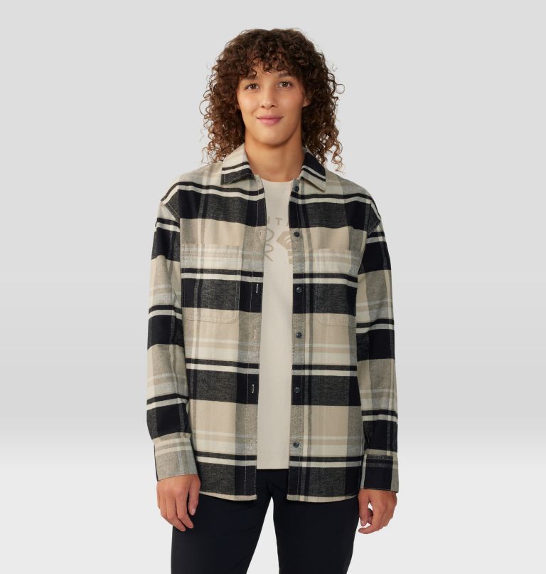 Thumbnail: Women's Dolores Flannel Long Sleeve Shirt, Color: Oyster Shell, image 7