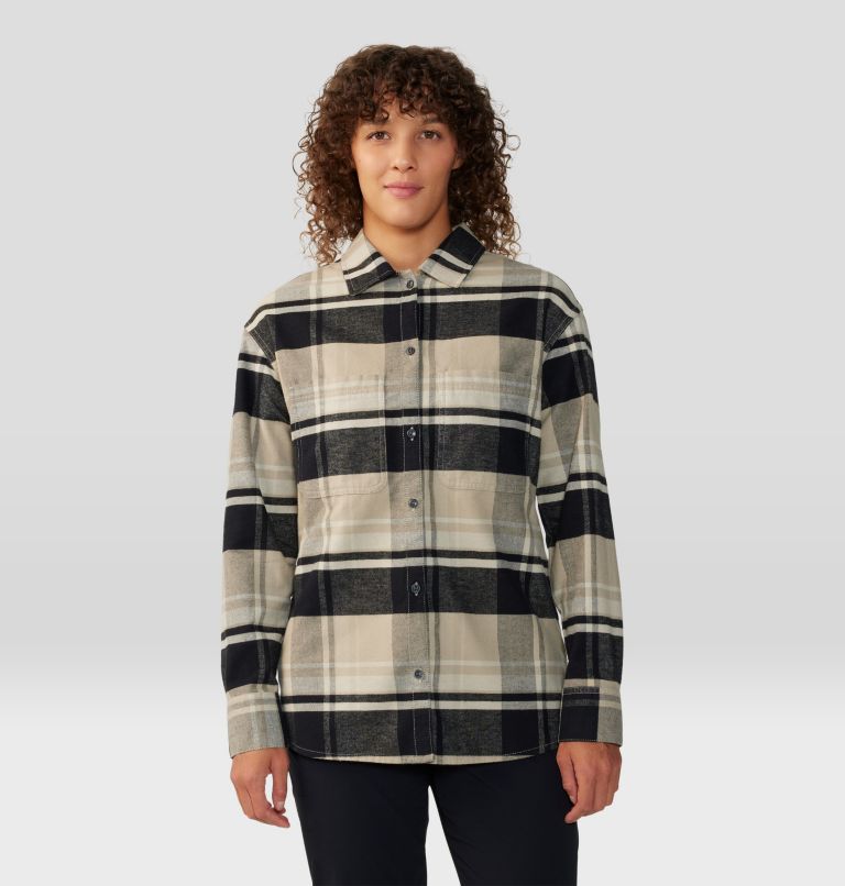 Women's Dolores Flannel Long Sleeve Shirt, Color: Oyster Shell, image 1