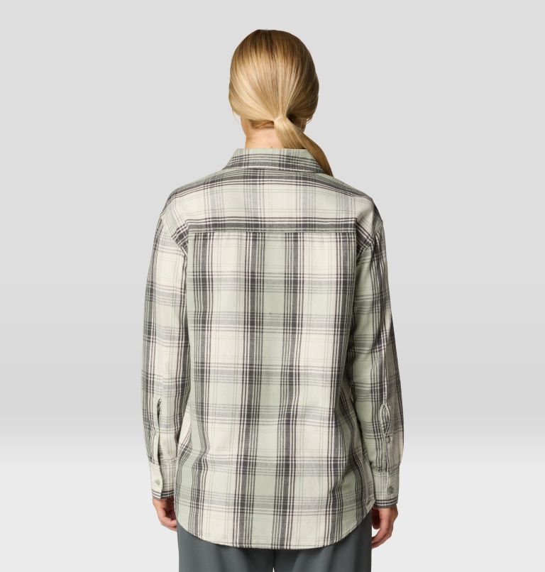 Women's Dolores Flannel Long Sleeve Shirt, Color: White Sage Starlights Plaid, image 2