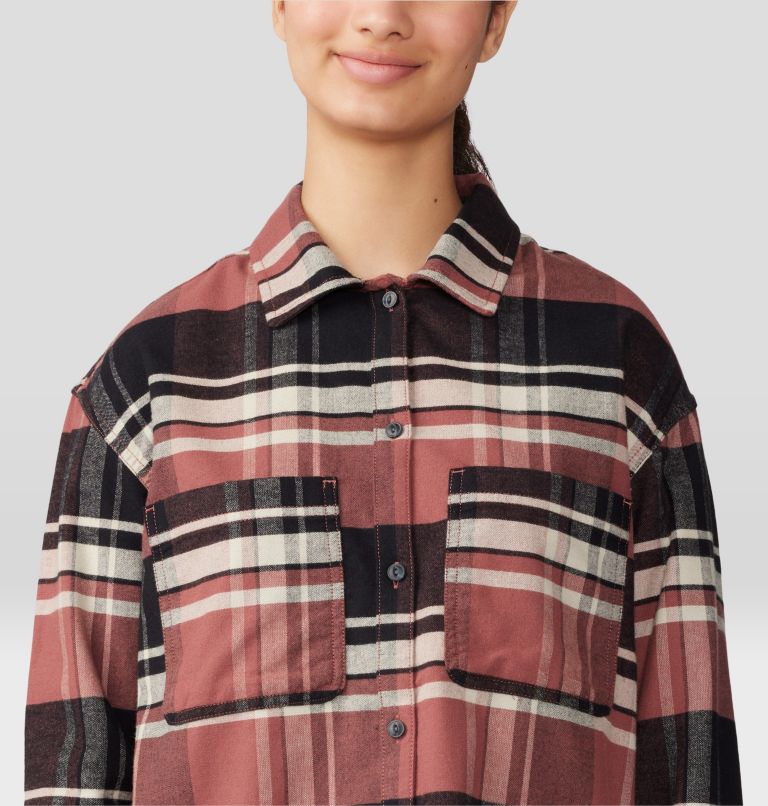 Thumbnail: Women's Dolores Flannel Long Sleeve Shirt, Color: Clay Earth, image 4