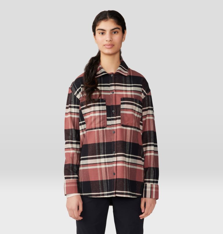 Thumbnail: Women's Dolores Flannel Long Sleeve Shirt, Color: Clay Earth, image 1