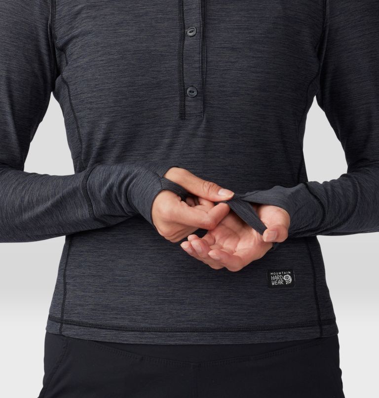 Women's Chillaction Henley, Color: Black Heather, image 4
