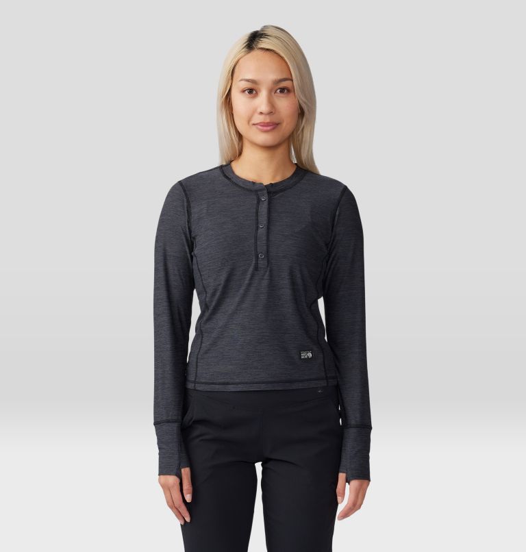 Women's Chillaction Henley, Color: Black Heather, image 6