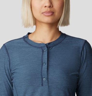 Women's Chillaction Henley, Color: Adriatic Blue Heather, image 8