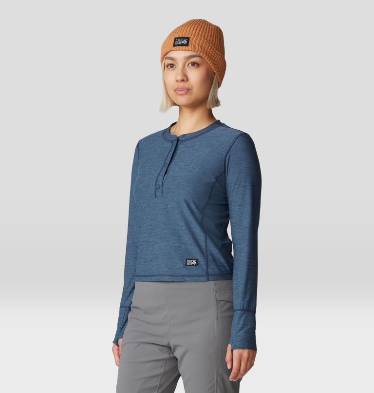Women's Chillaction Henley, Color: Adriatic Blue Heather, image 5