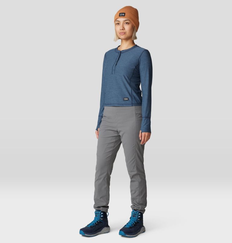 Women's Chillaction Henley, Color: Adriatic Blue Heather, image 6