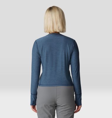 Women's Chillaction Henley, Color: Adriatic Blue Heather, image 6