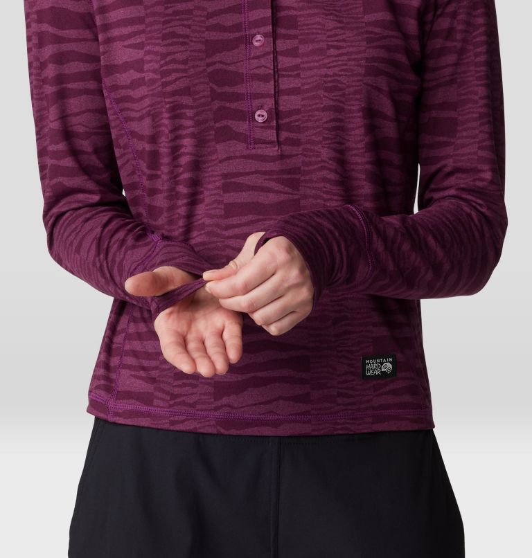 Women's Chillaction Henley, Color: Sugar Plum Ridgelines Print, image 5