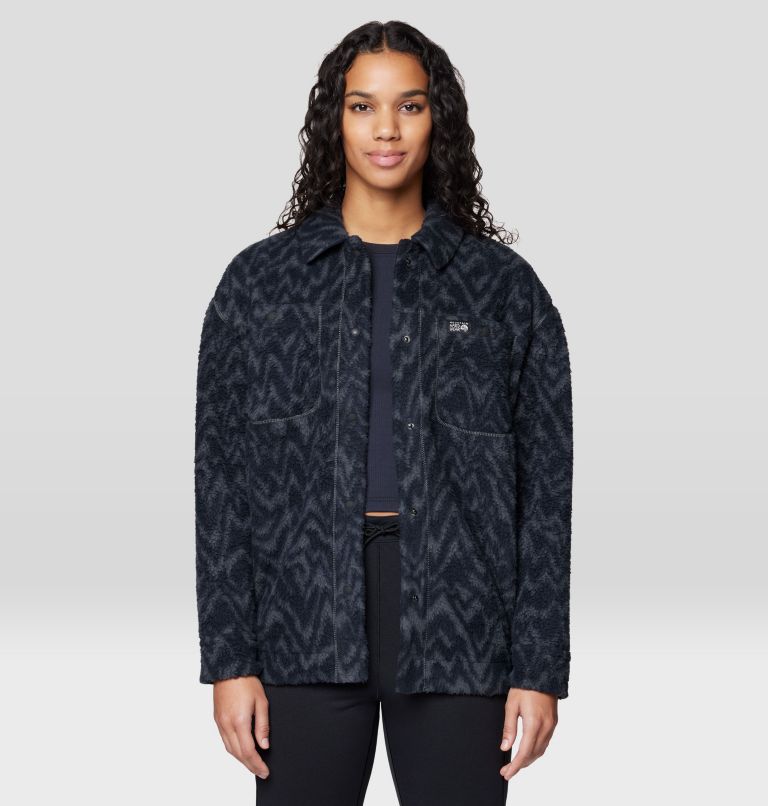 Women's HiCamp Shacket, Color: Volcanic Peaks XL Print, image 4