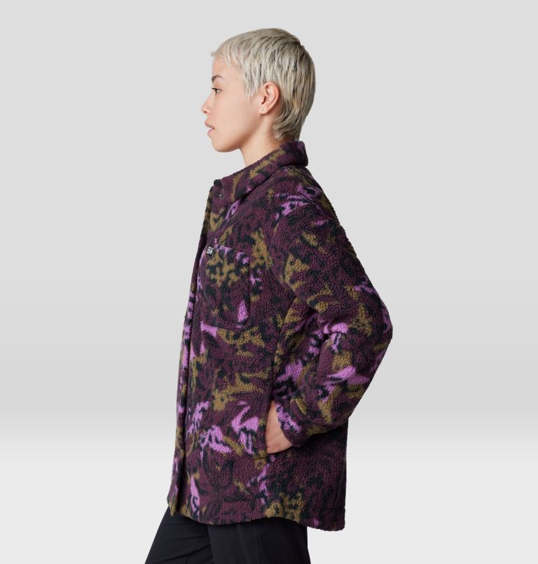 Women's HiCamp Shacket, Color: Blackberry Forests Floor Print, image 3