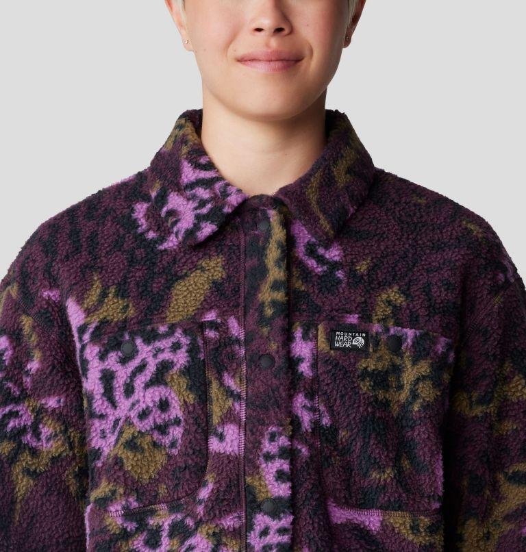 Women's HiCamp Shacket, Color: Blackberry Forests Floor Print, image 4