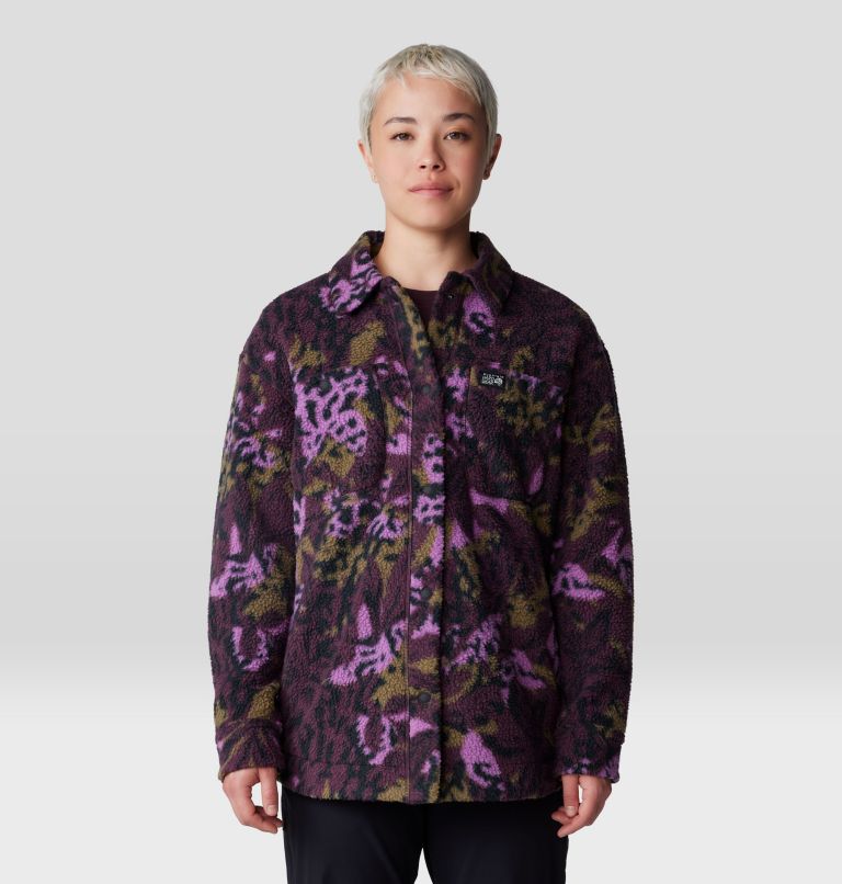 Women's HiCamp Shacket, Color: Blackberry Forests Floor Print, image 5