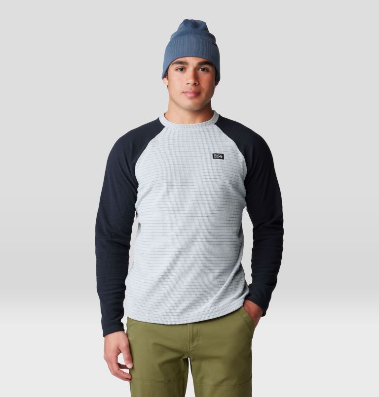 Chandail manches longues à col rond Summit Grid Homme, Color: Glacial, Black, image 5