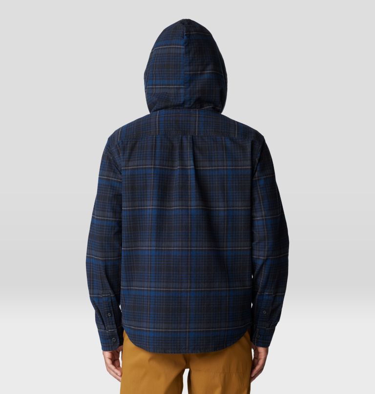 Men's Dusk Creek Long Sleeve Hooded Shirt, Color: Dark Storm Bowline Plaid, image 5