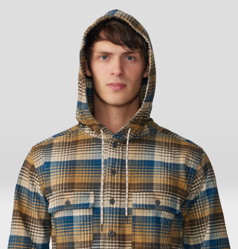 Thumbnail: Men's Dusk Creek Long Sleeve Hooded Shirt, Color: Ridgeline Glass House Plaid, image 4