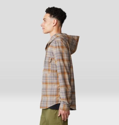 Men's Dusk Creek Long Sleeve Hooded Shirt, Color: Dunes Bowline Plaid, image 3