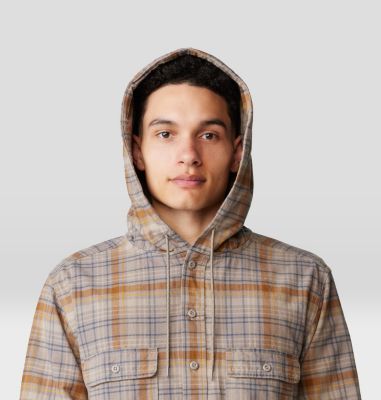 Men's Dusk Creek Long Sleeve Hooded Shirt, Color: Dunes Bowline Plaid, image 4
