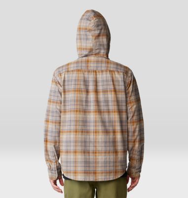 Men's Dusk Creek Long Sleeve Hooded Shirt, Color: Dunes Bowline Plaid, image 2
