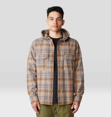 Men's Dusk Creek Long Sleeve Hooded Shirt, Color: Dunes Bowline Plaid, image 1