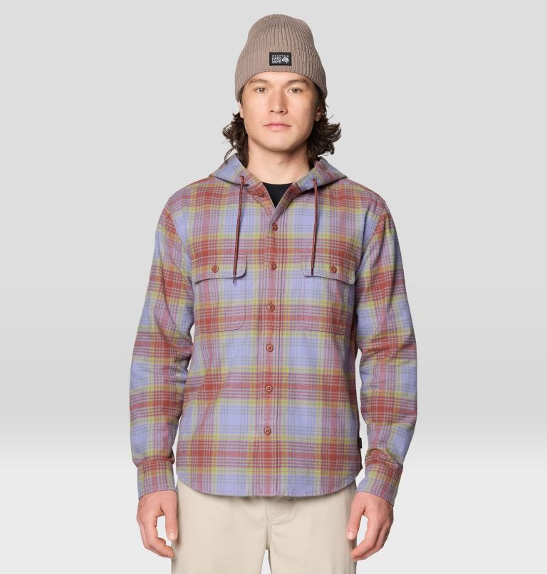 Men's Dusk Creek Long Sleeve Hooded Shirt, Color: Bourbon Brown Billy Plaid, image 5