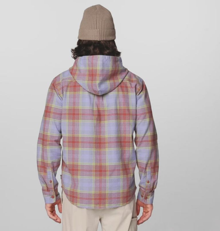 Men's Dusk Creek Long Sleeve Hooded Shirt, Color: Bourbon Brown Billy Plaid