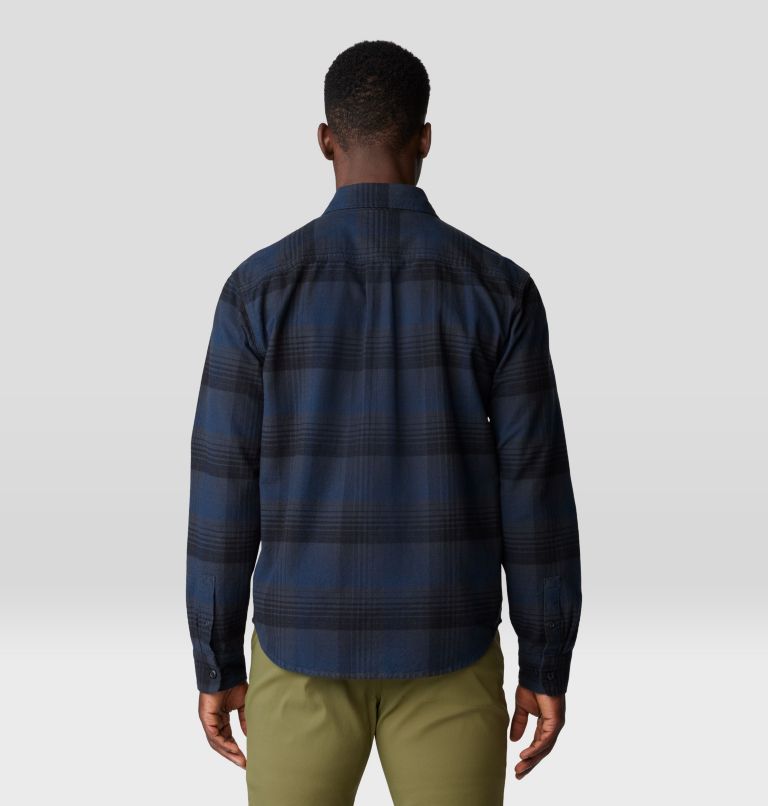 Men's Dusk Creek Flannel Long Sleeve Shirt, Color: Dark Storm Glasshouse Plaid, image 2
