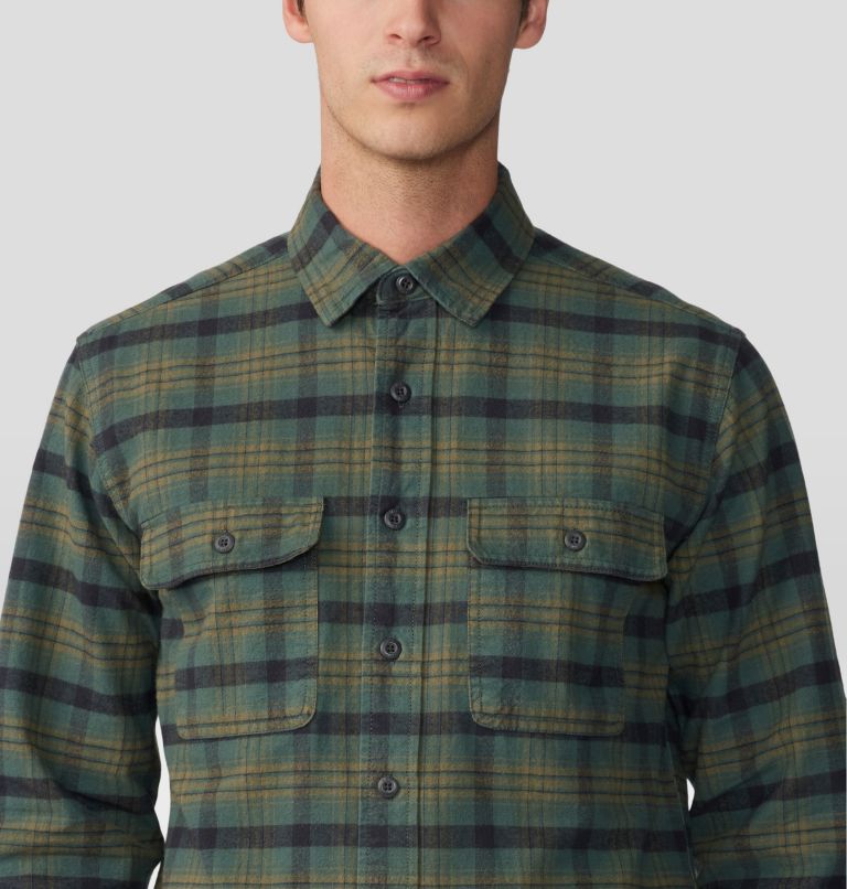 Thumbnail: Men's Dusk Creek Flannel Long Sleeve Shirt, Color: Black Spruce Oslo Plaid, image 4