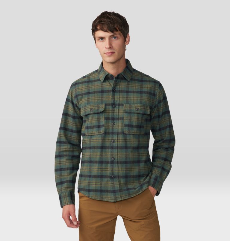 Men's Dusk Creek Flannel Long Sleeve Shirt, Color: Black Spruce Oslo Plaid, image 6