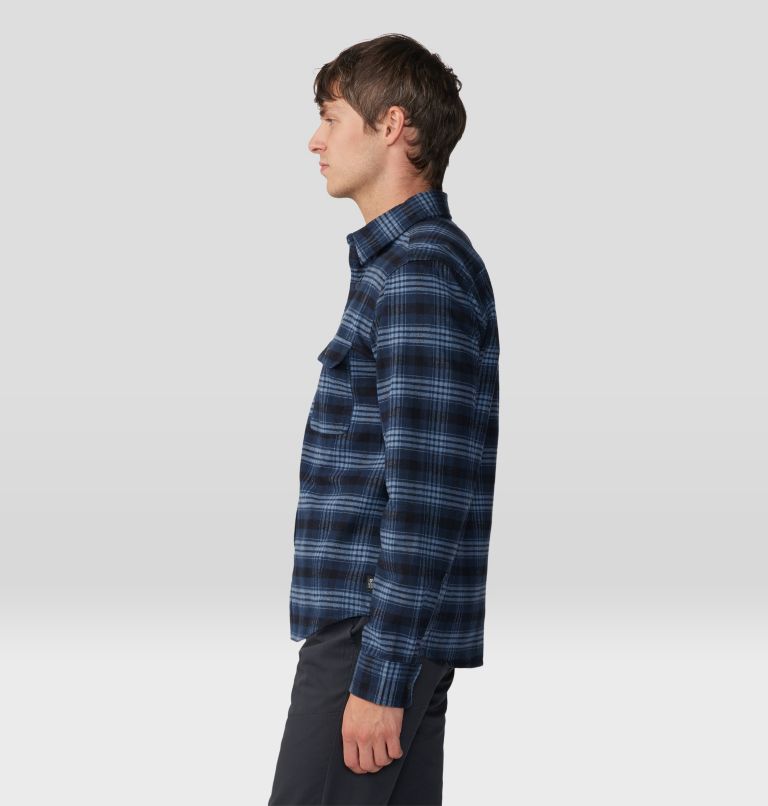 Men's Dusk Creek Flannel Long Sleeve Shirt, Color: Hardwear Navy Oslo Plaids, image 3