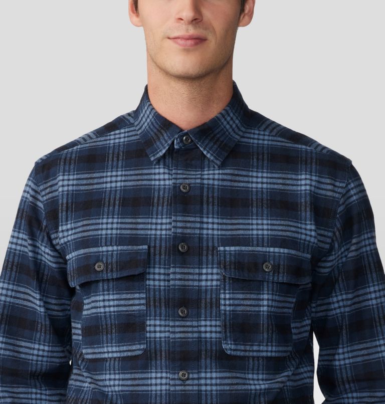 Thumbnail: Men's Dusk Creek Flannel Long Sleeve Shirt, Color: Hardwear Navy Oslo Plaids, image 4