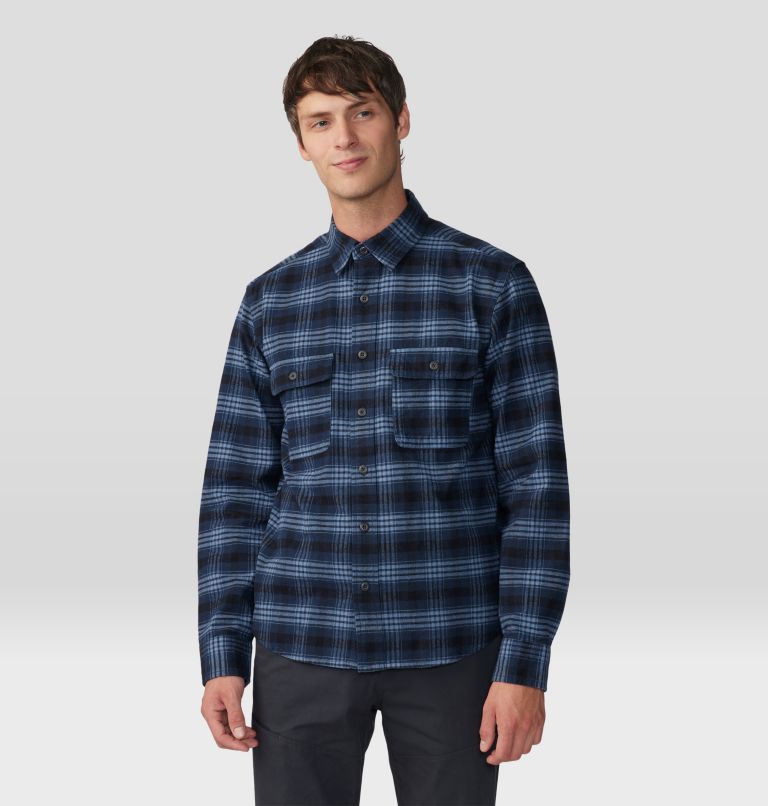 Thumbnail: Men's Dusk Creek Flannel Long Sleeve Shirt, Color: Hardwear Navy Oslo Plaids, image 5