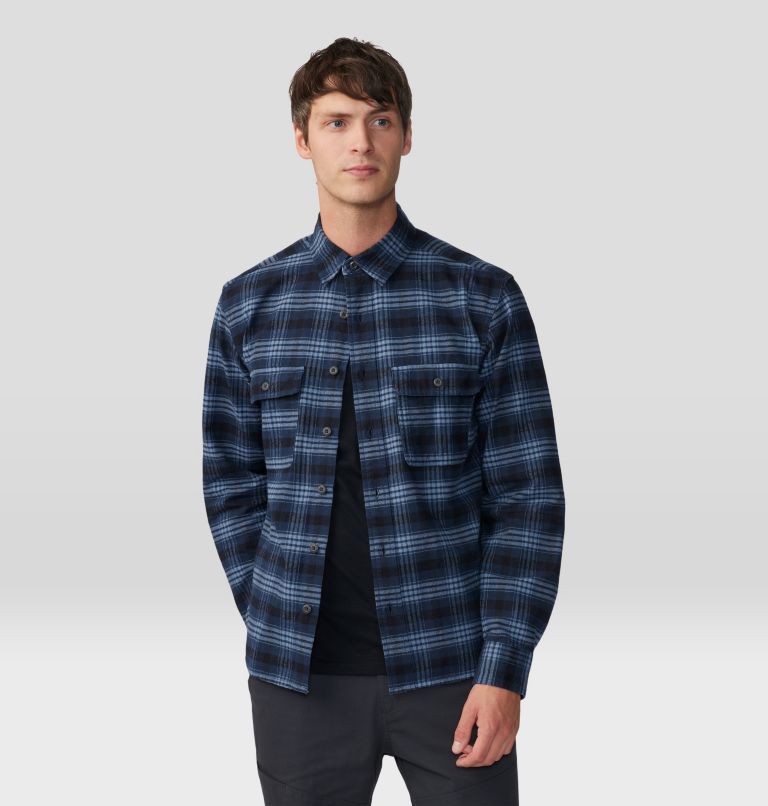 Men's Dusk Creek Flannel Long Sleeve Shirt, Color: Hardwear Navy Oslo Plaids, image 6