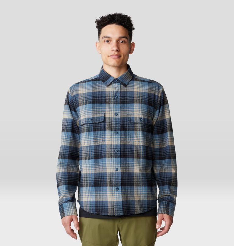 Men's Dusk Creek Flannel Long Sleeve Shirt, Color: Adriatic Blue Glasshouse Plaid, image 6