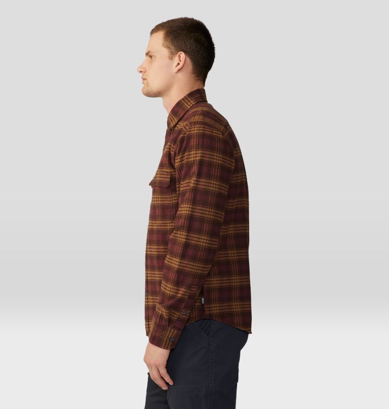 Men's Dusk Creek Flannel Long Sleeve Shirt, Color: Washed Raisin Oslo Plaid, image 3