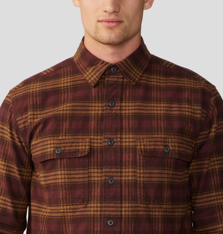 Men's Dusk Creek Flannel Long Sleeve Shirt, Color: Washed Raisin Oslo Plaid, image 4